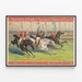 Vintage Poster of the Jockeys Race Barnum & Bailey — framed artwork on a wall