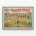 Vintage poster Barnum & Bailey with the 10 cream stallions by John Ducander — framed artwork on a wall