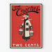 Vintage poster The Cricket Two Cents rood en zwart