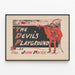 Vintage poster The Devil’s Playground in rood en zwart — ingelijst kunstwerk aan de muur