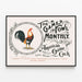 Vintage Poster American Rooster The Game Fowl Monthly — framed artwork on a wall