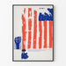 Grafische poster van gestileerde Amerikaanse vlag Peter Paul Piech