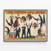 Vintage poster of the champion acrobatic troupe - Livingstone, Davene & De Mora — framed artwork on a wall