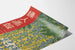Japanse vintage poster met blauwe en groene vegetale motieven
