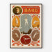Vintage poster van de draadkunstenaar Hangende De Wonderbaarlijke Bard