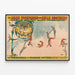 Vintage poster of aerial acrobats by the Potters brothers — framed artwork on a wall
