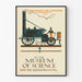 Vintage poster van La Fusée de Stephenson in het Museum of Science