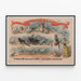 Vintage theaterposter H. Abdy met dansende papegaaien — ingelijst kunstwerk aan de muur