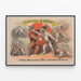Vintage theater poster Théâtre H. Abdy – Dog fight in boxing gloves — framed artwork on a wall