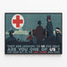 Vintage Red Cross Poster for War Fund — framed artwork on a wall