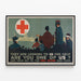 Vintage Red Cross Poster – Call for Humanitarian Aid — framed artwork on a wall