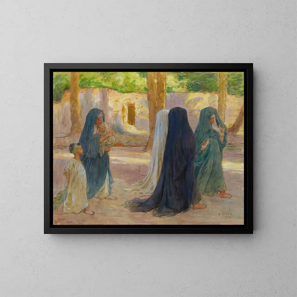 Women Arabs on a walk - Étienne Dinet — framed artwork on a wall