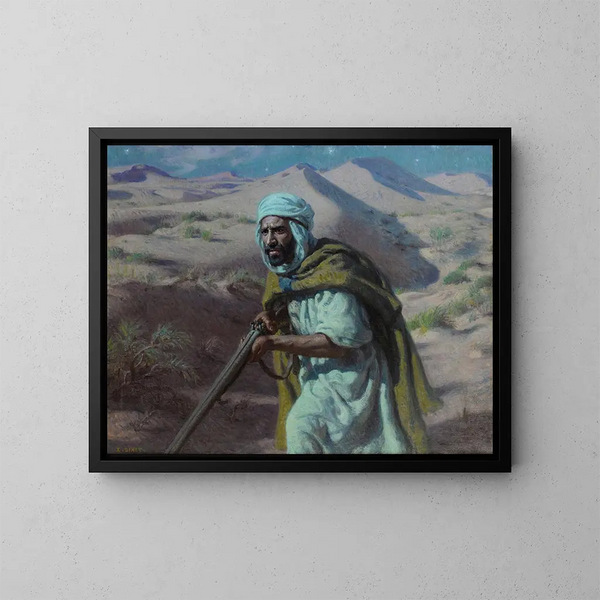The Night Hunter - Étienne Dinet — framed artwork on a wall