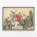 Soviet satirical poster « To the victim of the International » — framed artwork on a wall