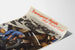 Vintage poster van militair transport en onderhoud van vrachtwagens