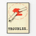 Vintage poster Troubles - Retro en symbolisch ontwerp
