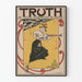 Vintage Poster Waarheid - Art Deco Illustratie van Vrouw met Geweer
