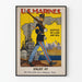 Vintage poster van de Amerikaanse mariniersdienst op land en zee