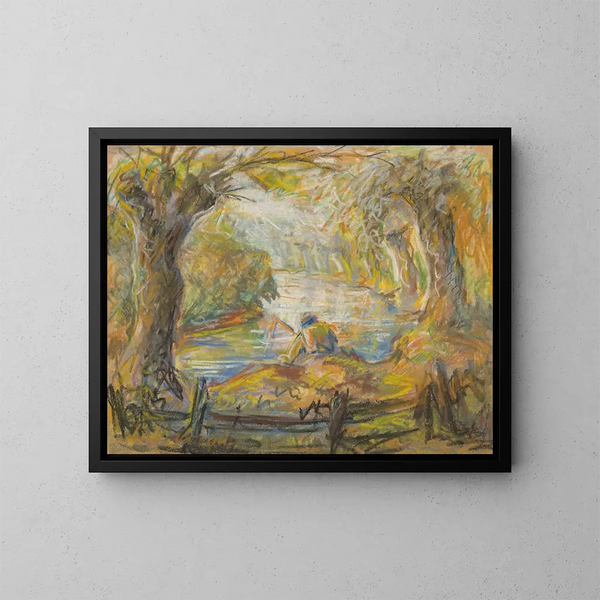 By the riverbank - Ludovit Varga — framed artwork on a wall