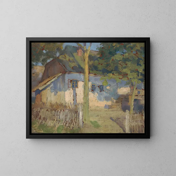 in front of the house - Ludovit Ordok — framed artwork on a wall