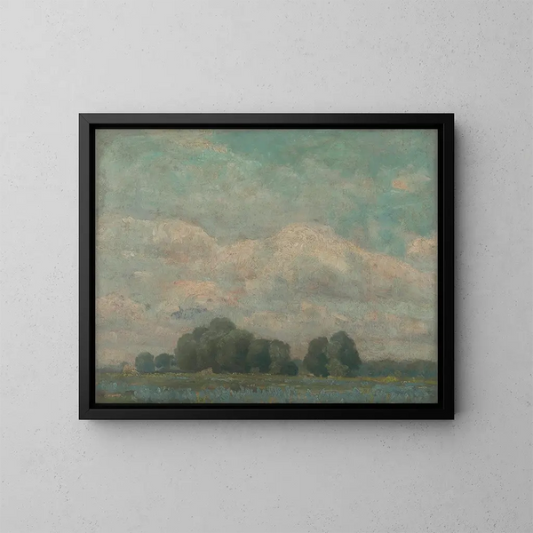 Prairie met dichte bomen - Ludovit Ordok — ingelijst kunstwerk aan de muur
