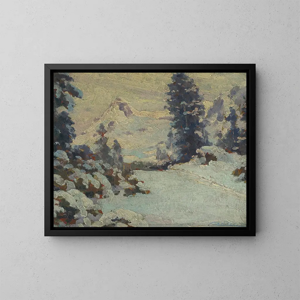 Winterlandschap - Ludovit Ordok — ingelijst kunstwerk aan de muur