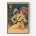 Vintage poster van Pierrot en jonge vrouw in gele jurk