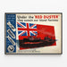 Vintage poster of the Red Duster flag and British merchant fleet — framed artwork on a wall