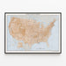 Relief Map of the United States of America - Detailed Geographical Poster — framed artwork on a wall