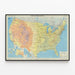 Vintage United States Map Poster — framed artwork on a wall