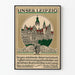 Vintage poster van Leipzig architectuur en natuur