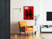 Decoratief poster met zwarte silhouet van Amerikaanse cowboys op een rode achtergrond