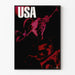 Jazz USA poster met musici in rood licht