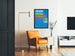 Poster Utopia Ltd - Kleurrijk typografisch ontwerp op blauwe achtergrond