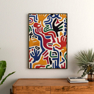 Pop Art Affiche - Beweging van de Handen
