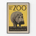 Vintage poster bezoek de dierentuin Philadelphia nijlpaard