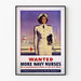 Vintage poster voor het werven van Amerikaanse marineverpleegsters