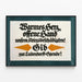 German Vintage Poster with Humanitarian Message — framed artwork on a wall