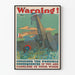 Vintage Poster Waarschuwing - Gevolgen van Gebrek aan Zorg op het Werk