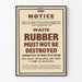 Vintage Poster Notice on Recycled Rubber from 1942