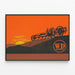 Decorative Poster of Tractor at Sunset — framed artwork on a wall