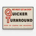 Vintage poster We Must Get An Even Quicker Turnround — ingelijst kunstwerk aan de muur
