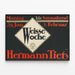 Retro Poster Weisse Woche by Hermann Tietz — framed artwork on a wall