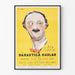Vintage humoristische poster van Ben Turpin op gele achtergrond