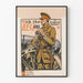 Vintage militaire poster met officier en kanonnen