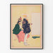 Vintage poster tennis en elegantie aan de rand van het veld
