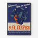 Vintage poster werving Nationale Brandweer Dienst