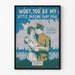 Vintage romantische poster van soldaat en jonge vrouw aan de waterkant