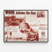 Vintage militaire poster 'Wood Follows the Flag' U.S. Army — ingelijst kunstwerk aan de muur