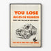 Vintage Poster Preventie van Slijtage van Banden en Rubberbesparing